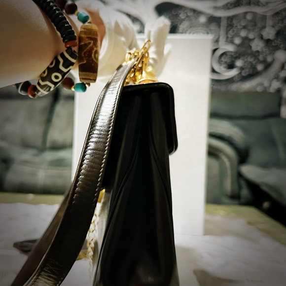 Authentic Vintage Christian  Dior 1960’s Handbag shoulder bag dark red Leather - Picture 17 of 17